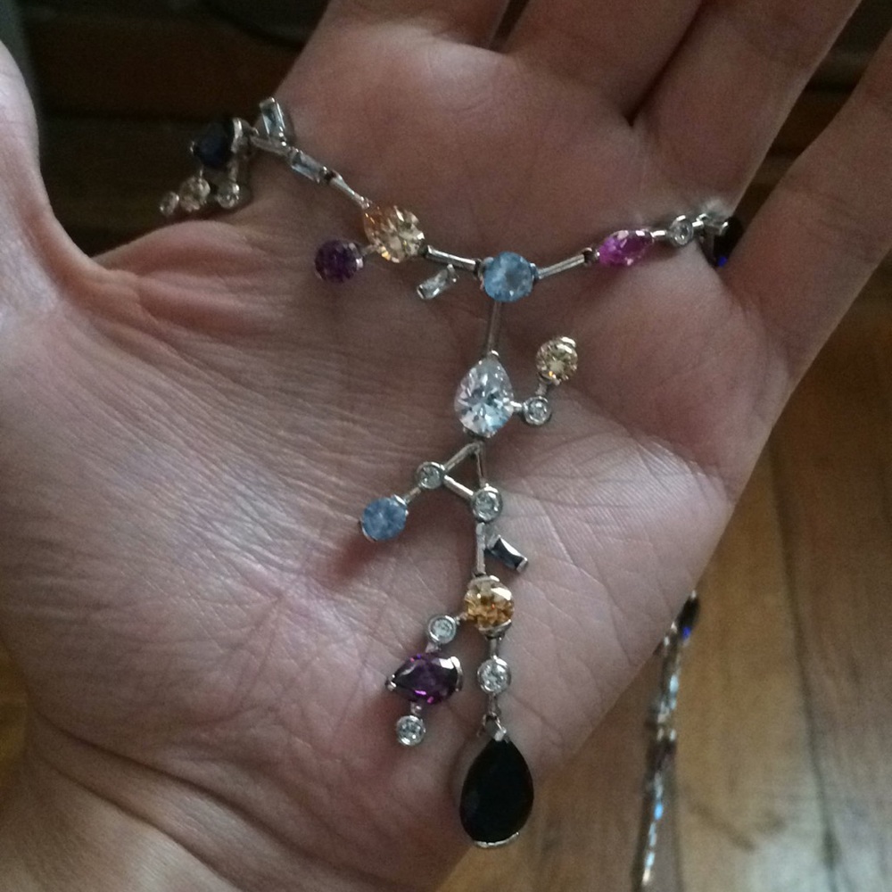 Beautiful multi gem silver necklace - Picture 4 of 5